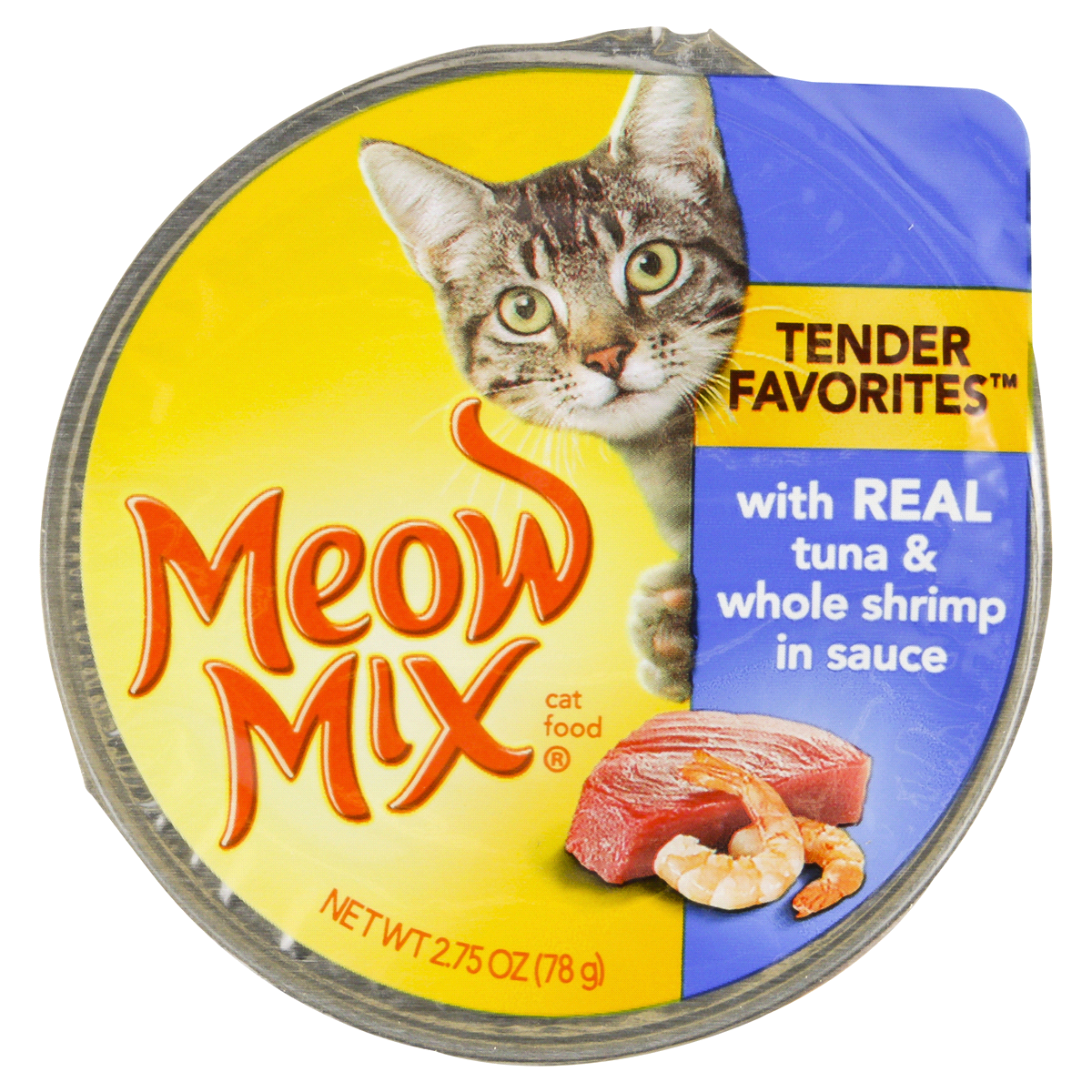 slide 32 of 59, Meow Mix Tenders in Sauce Wet Cat Food With REAL Tuna & Whole Shrimp, 2.75 Oz. Cup (Packaging And Formulation Updates Underway), 2.7 oz