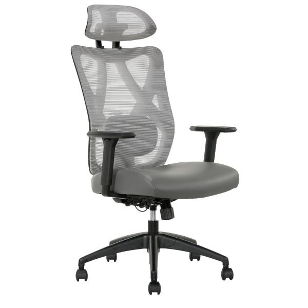 slide 1 of 4, Serta Sittrue Ridgefield Ergonomic Mesh/Vegan Leather High-Back Task Chair, Gray/Black, 1 ct