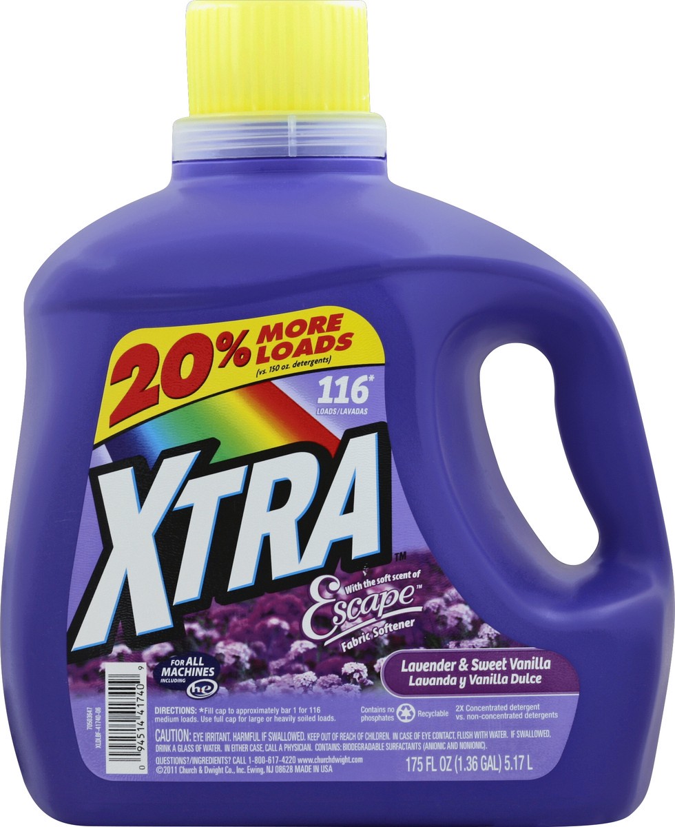 slide 1 of 5, Xtra Liquid Laundry Detergent, Lavender Vanilla, 175oz, 175 fl oz