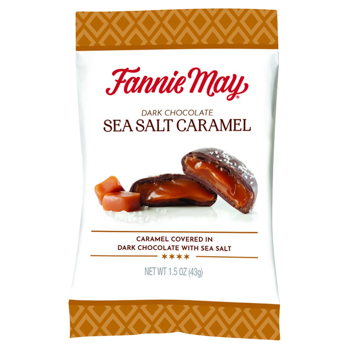 slide 1 of 1, Fannie May Sea Salt Caramel Dark Chocolate 1.5 oz, 1.5 oz