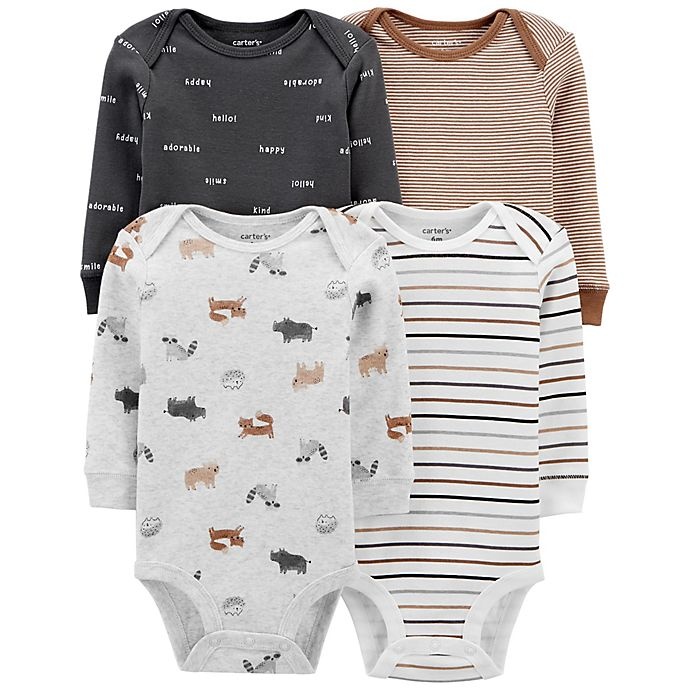 slide 1 of 1, Carter's Newborn Original Animal Print Bodysuits, 4 ct