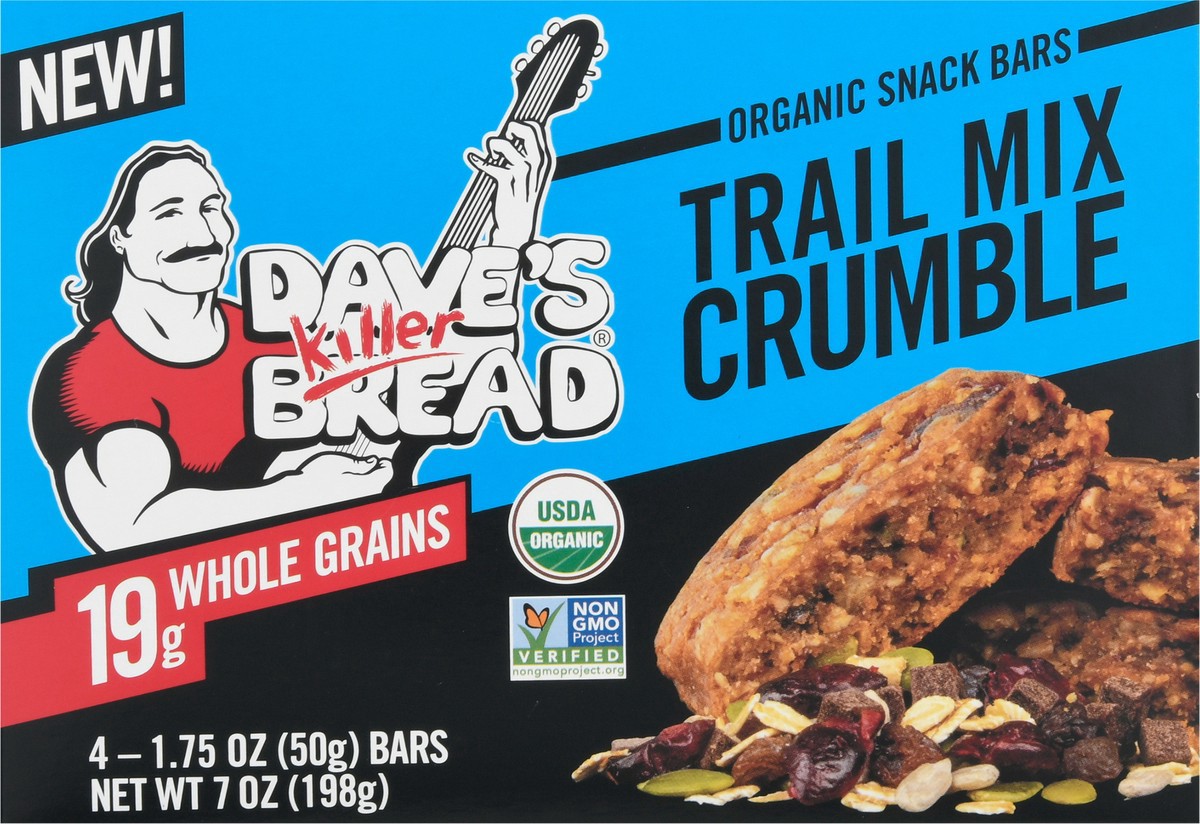 slide 11 of 11, Dave's Killer Bread Snack Bars, Organic, Trail Mix Crumble, 4 ct