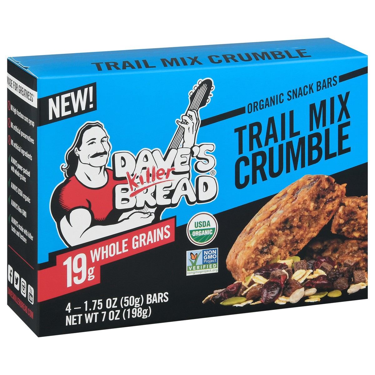 slide 7 of 11, Dave's Killer Bread Snack Bars, Organic, Trail Mix Crumble, 4 ct