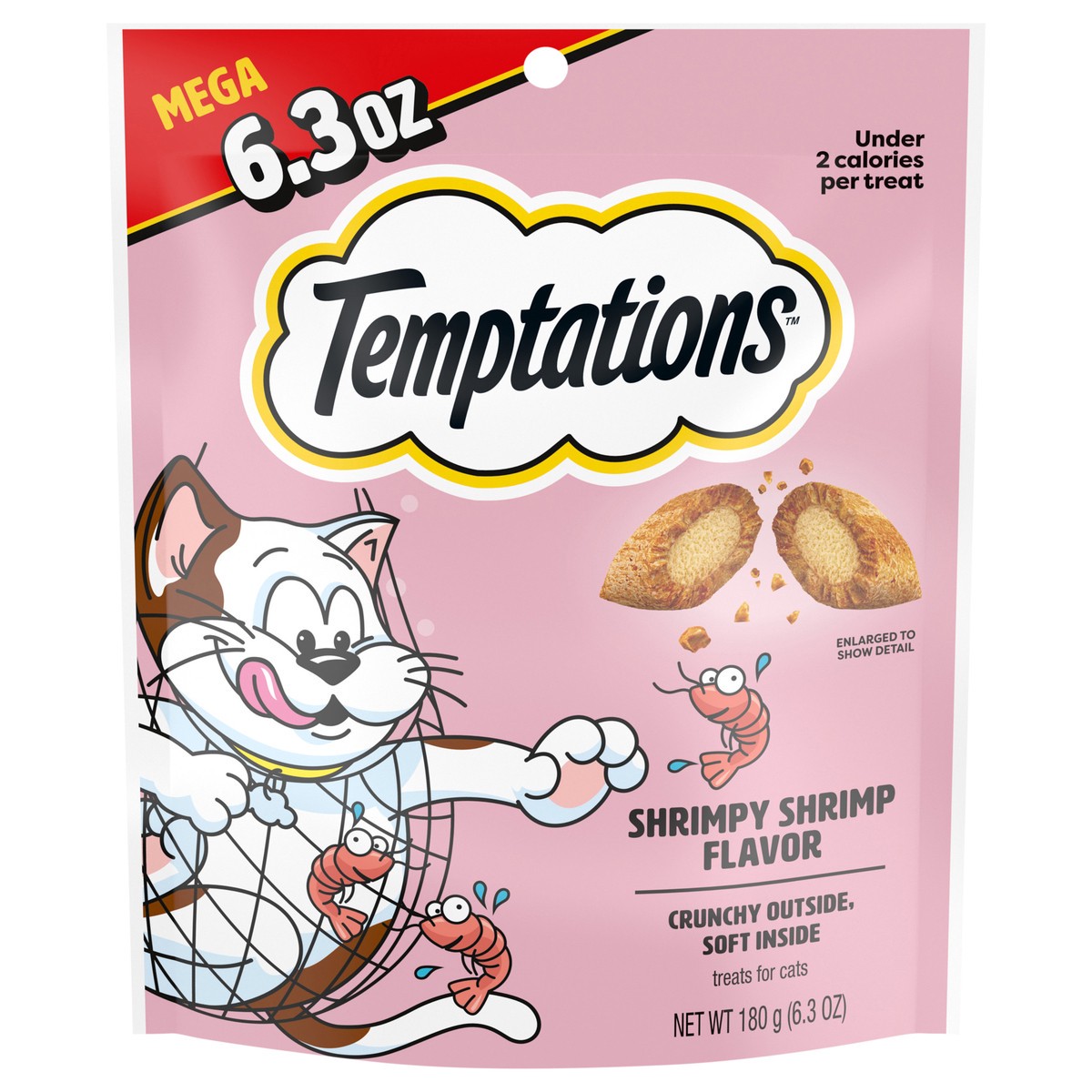 slide 1 of 4, Temptations Shrimpy Shrimp Flavor Cat Treats 6.3 oz. Pouch, 6.3 oz