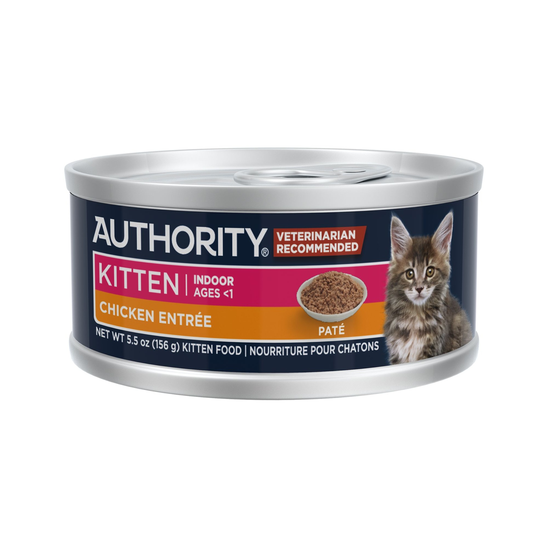 slide 1 of 1, Authority Everyday Health Indoor Kitten Cat Wet Food - 5.5 Oz, Pate, With-Grain, 5.5 oz