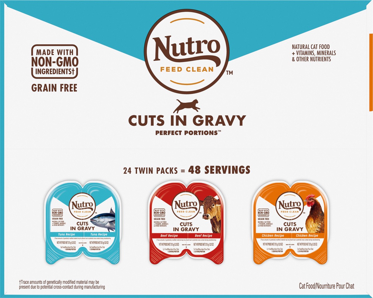 slide 7 of 16, Nutro Perfect Portions Cuts in Gravy Grain Free Natural Cat Food 48 - 1.32 oz Packs, 3.97 Lb