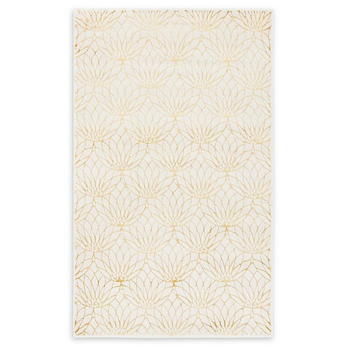 slide 1 of 10, Marilyn Monroe Dahlia Glam Powerloomed Area Rug - White/Gold, 5 ft x 8 ft