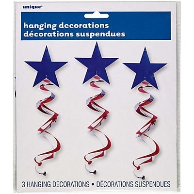 slide 1 of 1, Unique Industries Patriotic Hanging Swirl, 3 ct