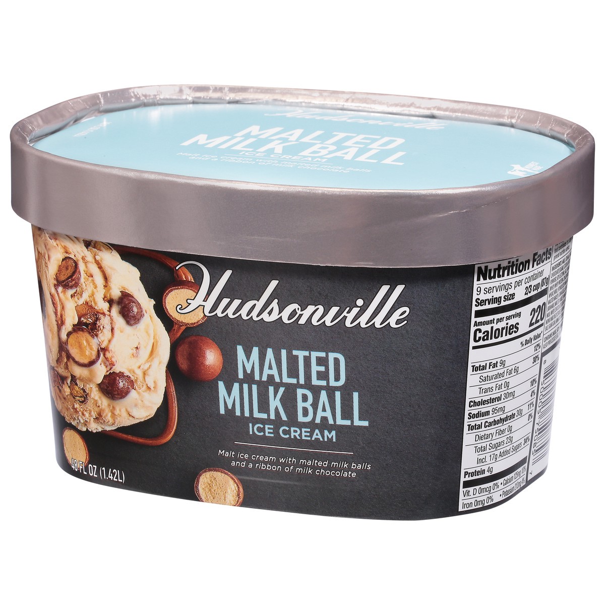 slide 3 of 9, Hudsonville Malted Milk Ball Ice Cream 48 fl oz, 48 fl oz