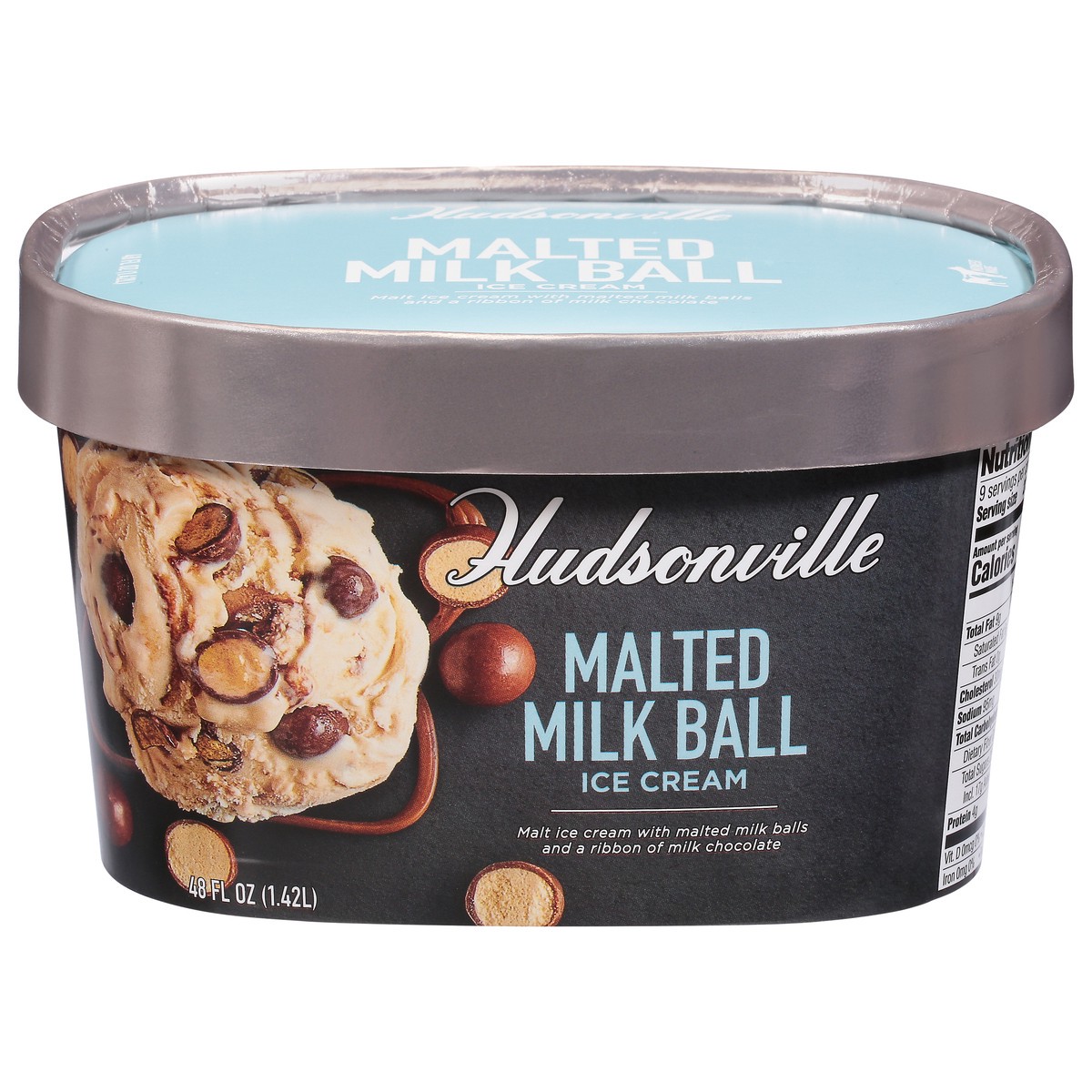 slide 1 of 9, Hudsonville Malted Milk Ball Ice Cream 48 fl oz, 48 fl oz