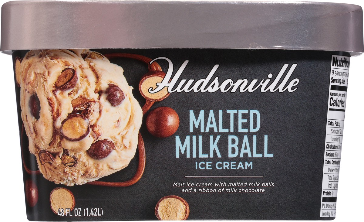 slide 6 of 9, Hudsonville Malted Milk Ball Ice Cream 48 fl oz, 48 fl oz