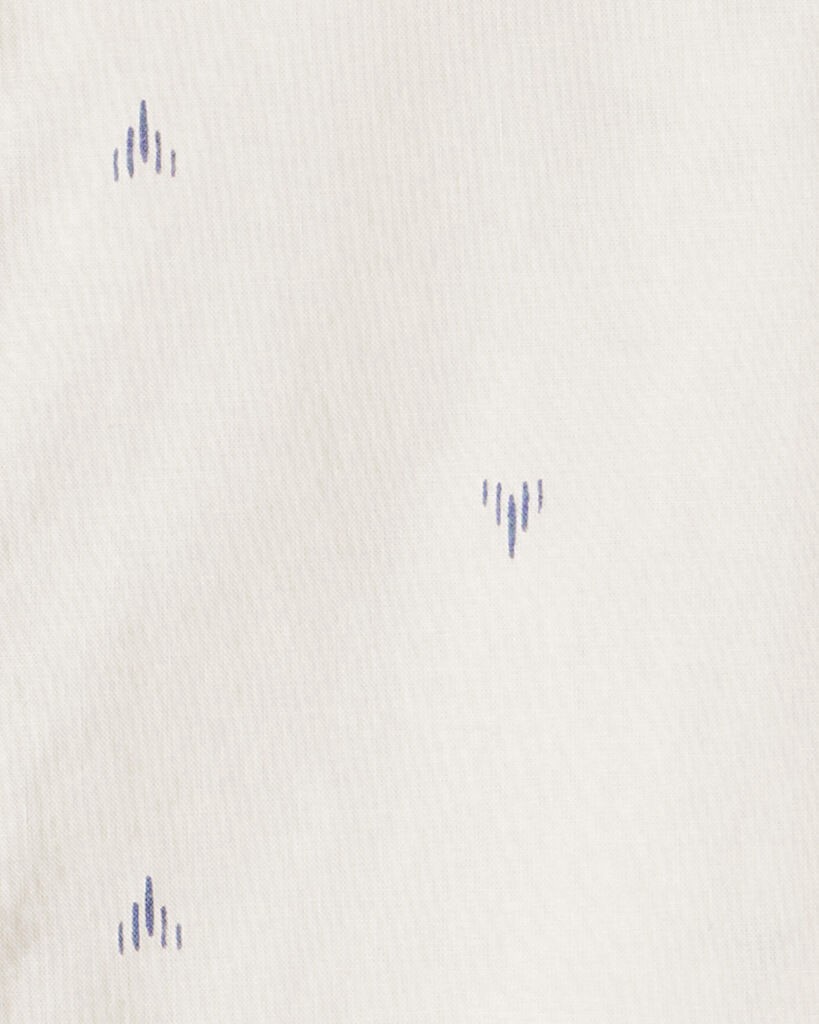 slide 2 of 2, Boys Printed Cotton Long-Sleeve Button-Down Shirt - Ivory Ivory 5, 1 ct