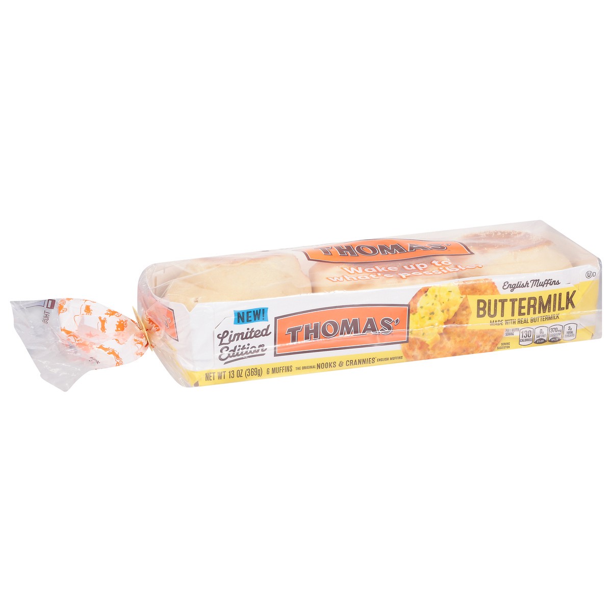 slide 8 of 9, Thomas' Buttermilk English Muffins, 6 count, 13 oz, 6 ct