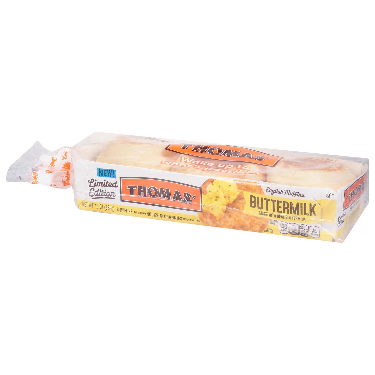 slide 5 of 9, Thomas' Buttermilk English Muffins, 6 count, 13 oz, 6 ct