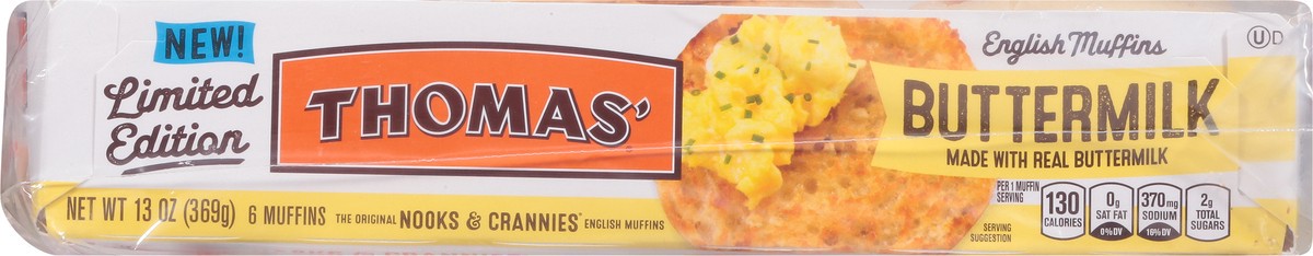 slide 9 of 9, Thomas' Buttermilk English Muffins, 6 count, 13 oz, 6 ct