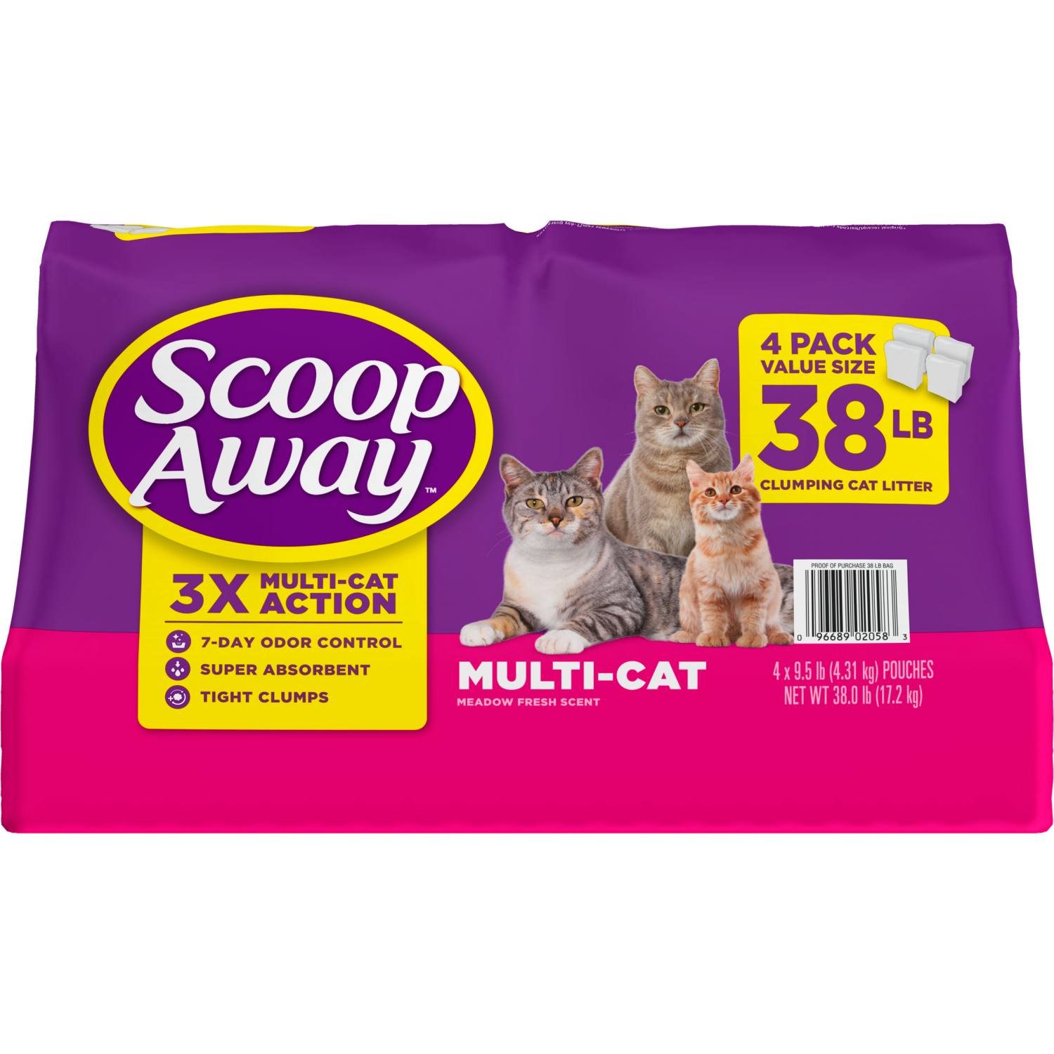 slide 2 of 6, Scoop Away Multi-Cat Clumping Cat Litter, Scented, 38 lb