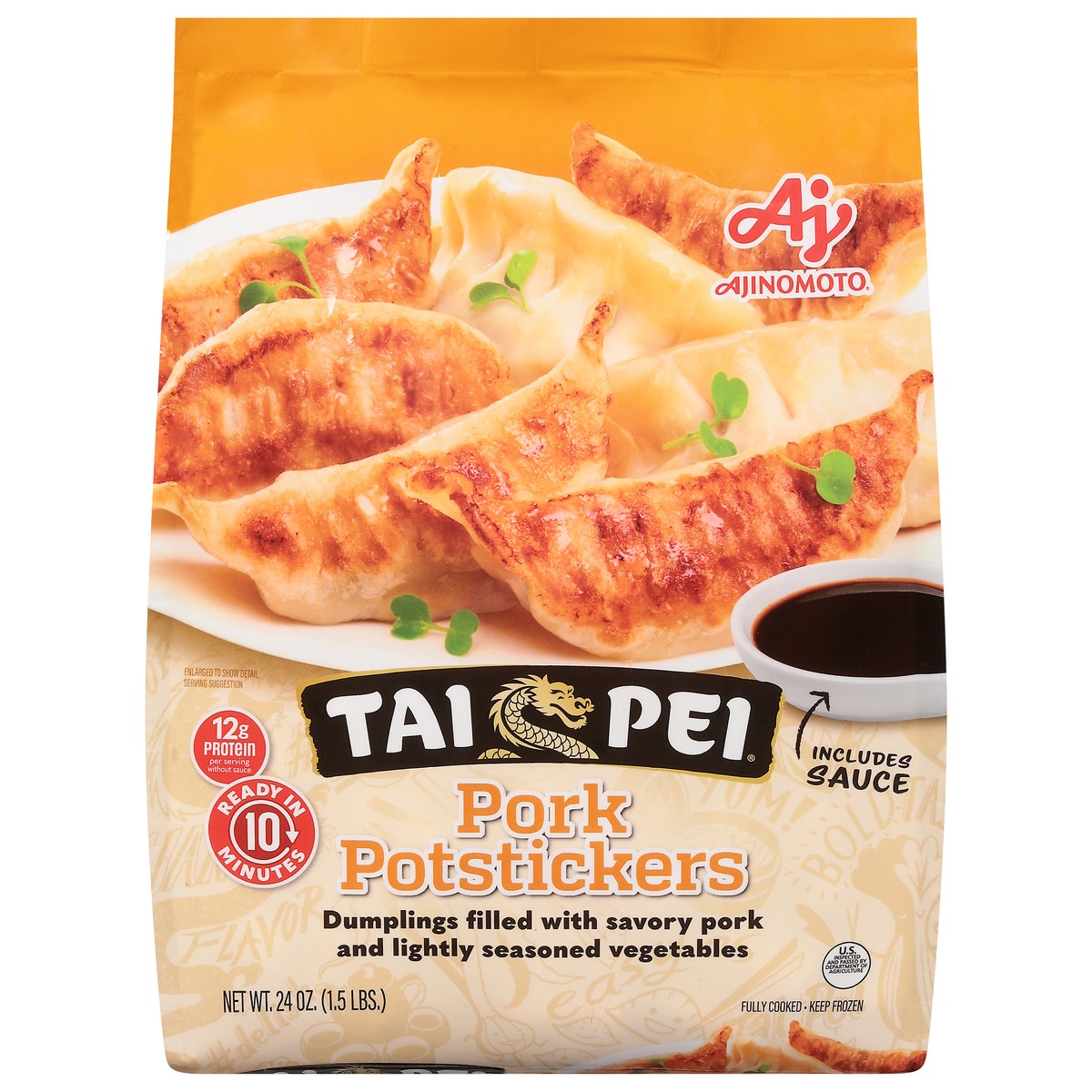 slide 1 of 5, Tai Pei Pork Potstickers 24 oz, 24 oz
