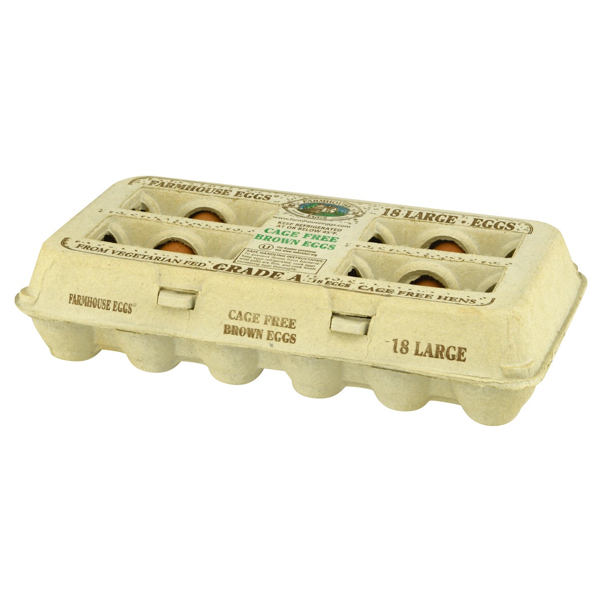 slide 3 of 13, FARMHOUSE EGGS Large Brown Cage Free Eggs, 18 Count, 18 ct