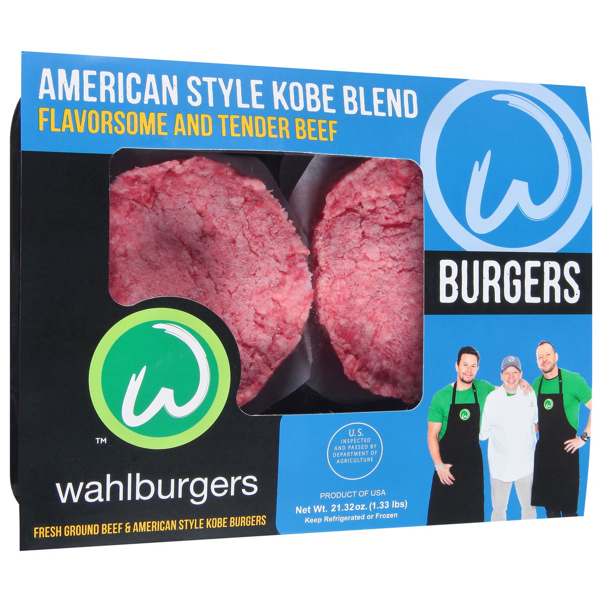 slide 9 of 9, Wahlburgers American Style Kobe Blend Burgers 21.32 oz, 21.32 oz