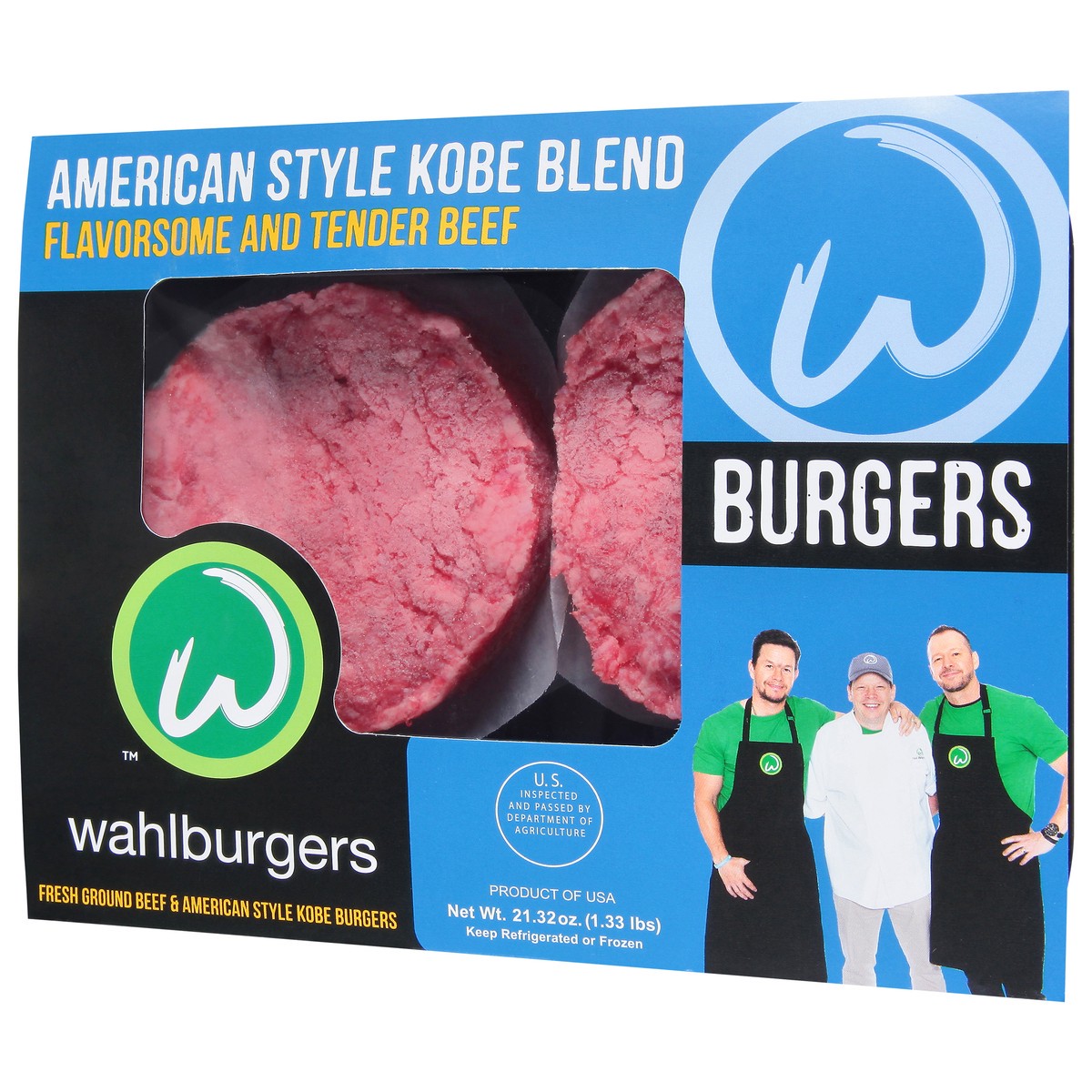 slide 2 of 9, Wahlburgers American Style Kobe Blend Burgers 21.32 oz, 21.32 oz