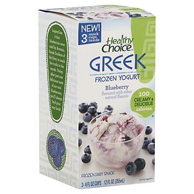 slide 1 of 1, Healthy Choice Blueberry Greek Frozen Yogurt , 3 ct; 4 oz