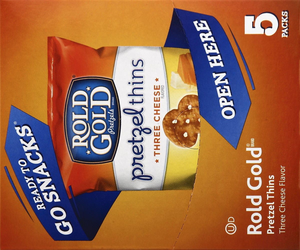 slide 3 of 5, Rold Gold Thins Pretzels Three Cheese Flavored 1 Oz, 5 Count, 5 oz