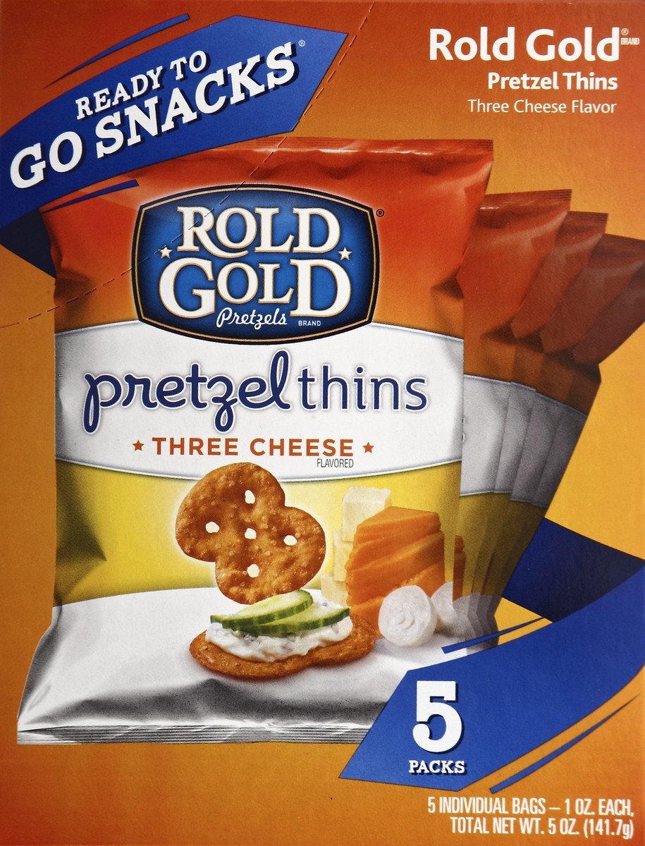 slide 5 of 5, Rold Gold Thins Pretzels Three Cheese Flavored 1 Oz, 5 Count, 5 oz