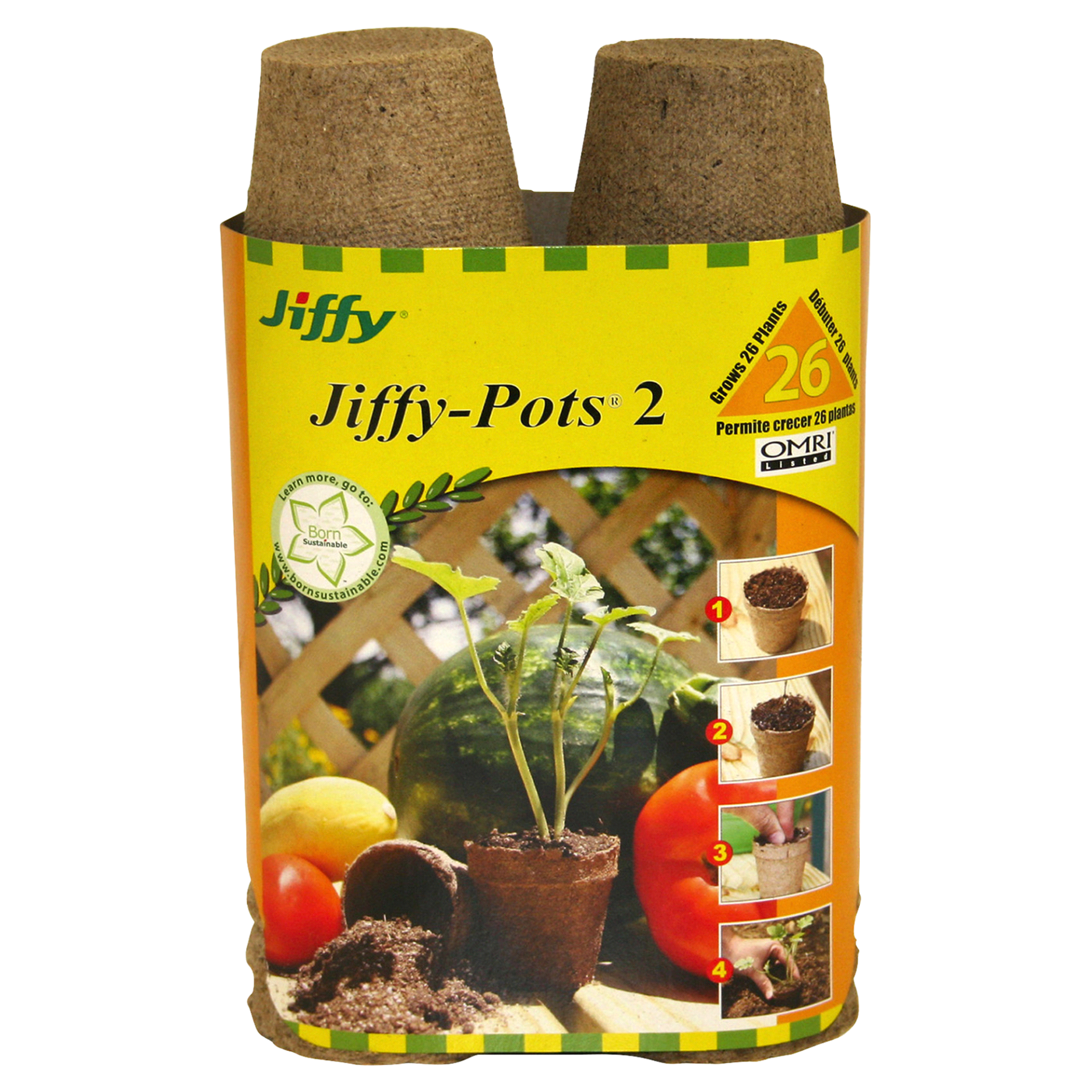 slide 1 of 1, Jiffy 2 Peat Pot, 2 in