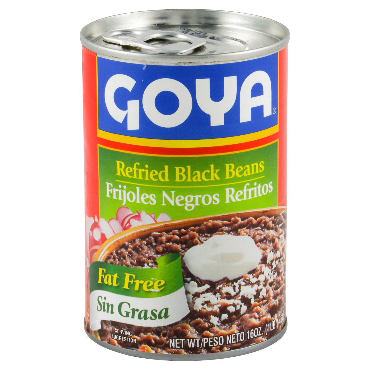 slide 1 of 4, Goya Fat Free Refried Black Beans, 16 oz