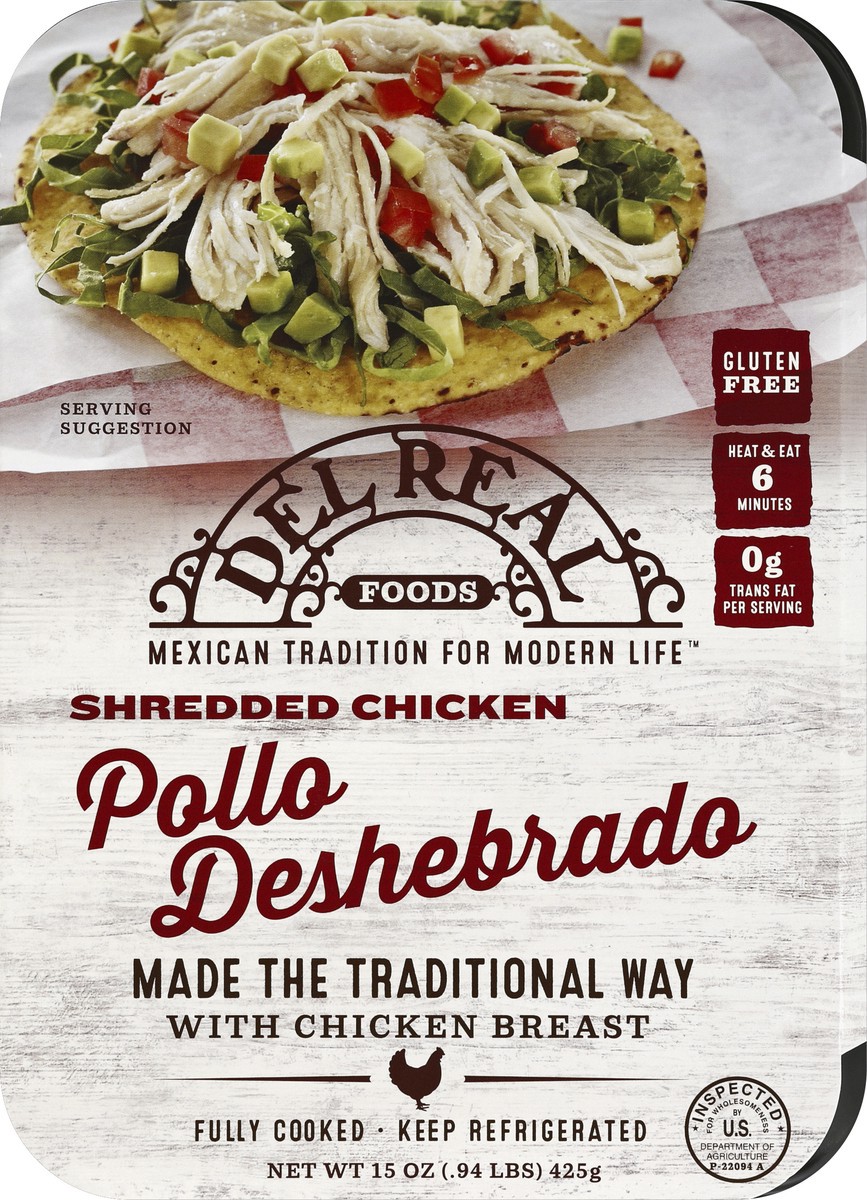 slide 3 of 5, Del Real Foods Pollo Deshebrado 15 oz, 15 oz