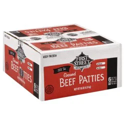 First Street Ground Beef Patties Red 6/1 75% Lean