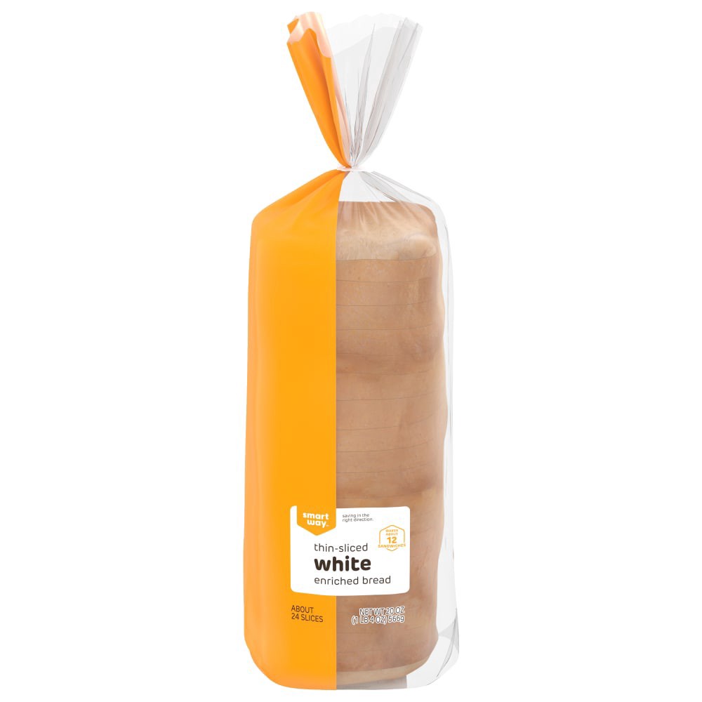 slide 2 of 2, Smart Way Enriched White Thin Sliced Bread, 20 oz