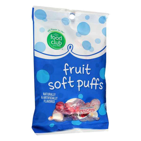 slide 1 of 1, Food Club Fruit Soft Puffs, 4.25 oz
