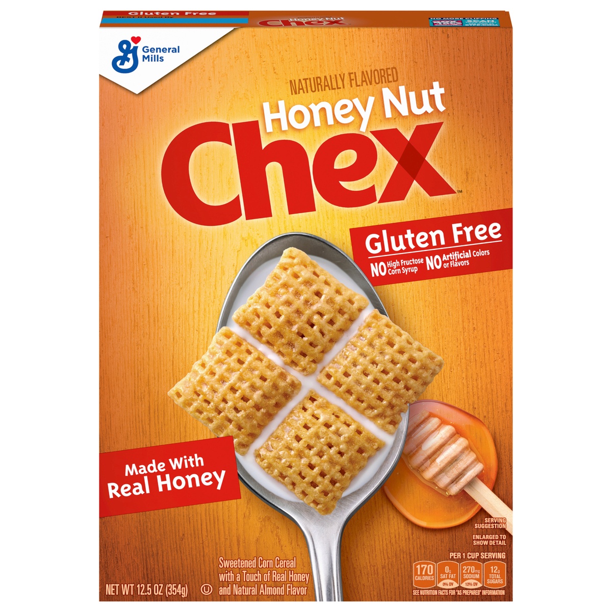 slide 1 of 4, Honey Nut Chex Breakfast Cereal, Gluten Free, 12.5 oz, 12.5 oz