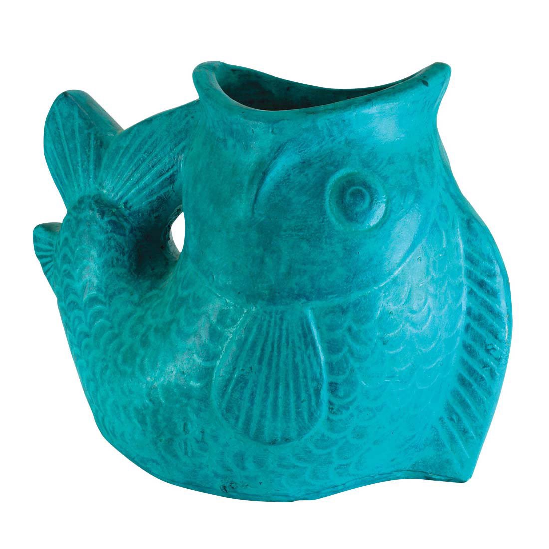 slide 1 of 1, PR Imports Turquoise Fish Planter, 17 in