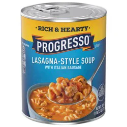 Progresso Rich & Hearty, Lasagna-Style Soup With Italian Sausage, Canned Soup, 18.5 oz.
