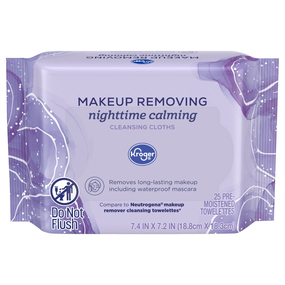 slide 1 of 2, Kroger Night-Time Calming Makeup Removing & Cleansing Cloths, 25 ct