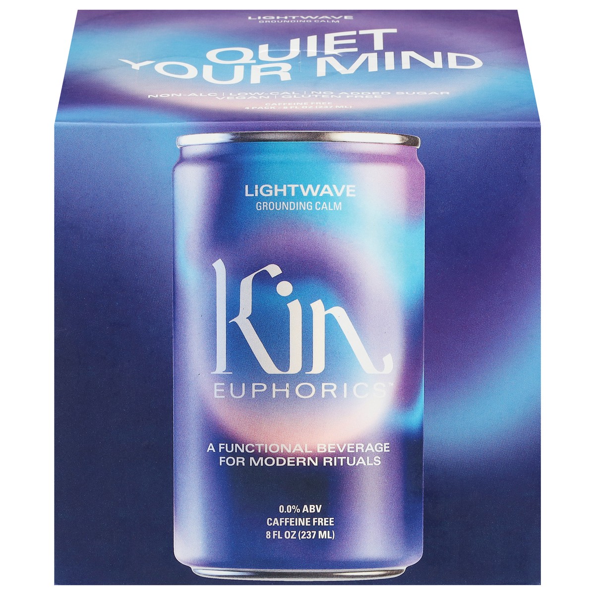 slide 1 of 13, Kin Euphorics Grounding Calm Lightwave Functional Beverages - 4 x 8 fl oz Cans, 4 ct