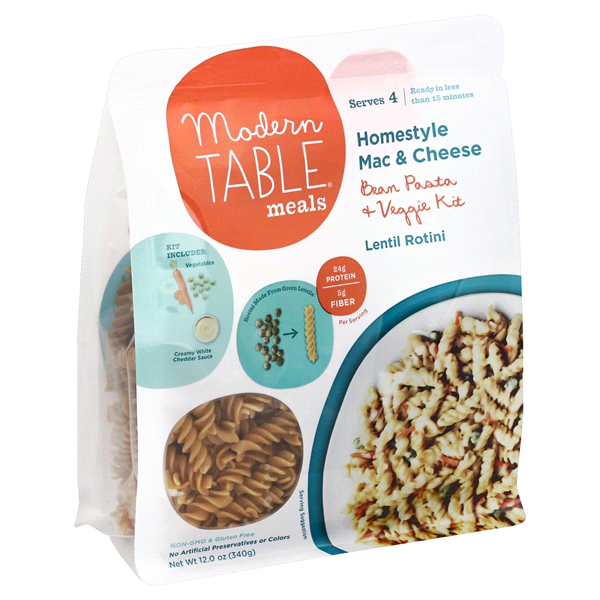 slide 1 of 1, Modern Table Meals Homestyle Mac & Cheese Lentil Rotini, 12 oz