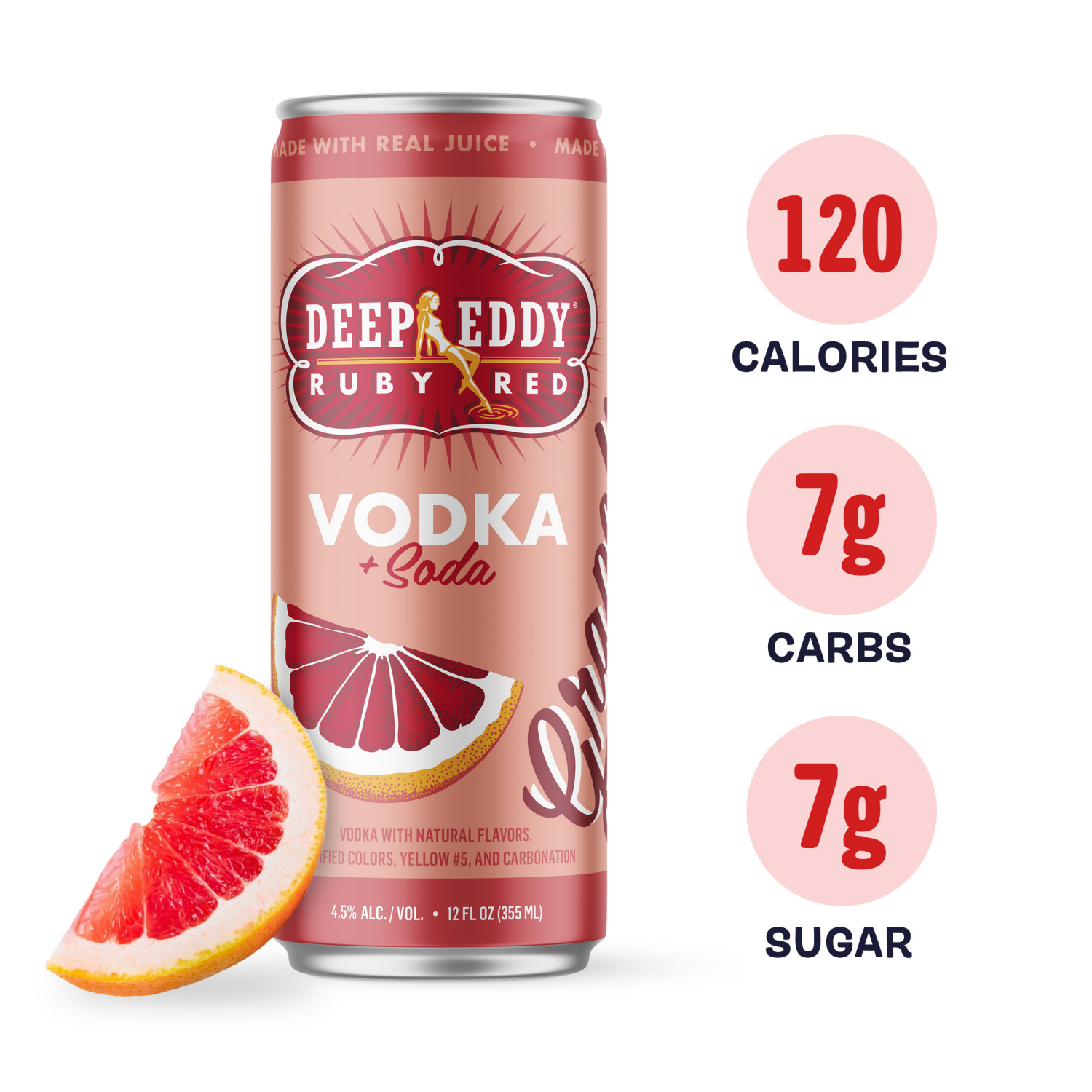 slide 8 of 8, Deep Eddy Ruby Red Grapefruit Vodka + Soda 4 - 12 fl oz Cans, 4 ct; 355 ml