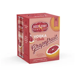 Deep Eddy Ruby Red Grapefruit Vodka + Soda 4 - 12 fl oz Cans