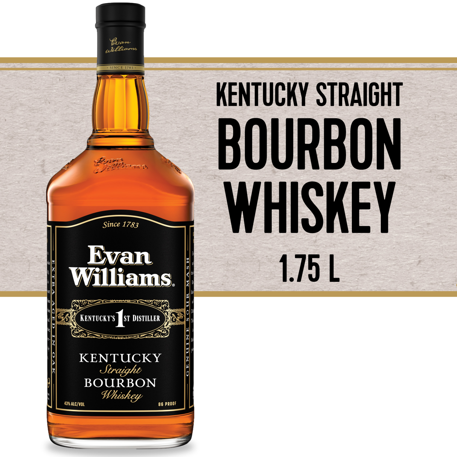slide 1 of 5, Evan Williams Whiskey 1.75 lt, 1.75 liter