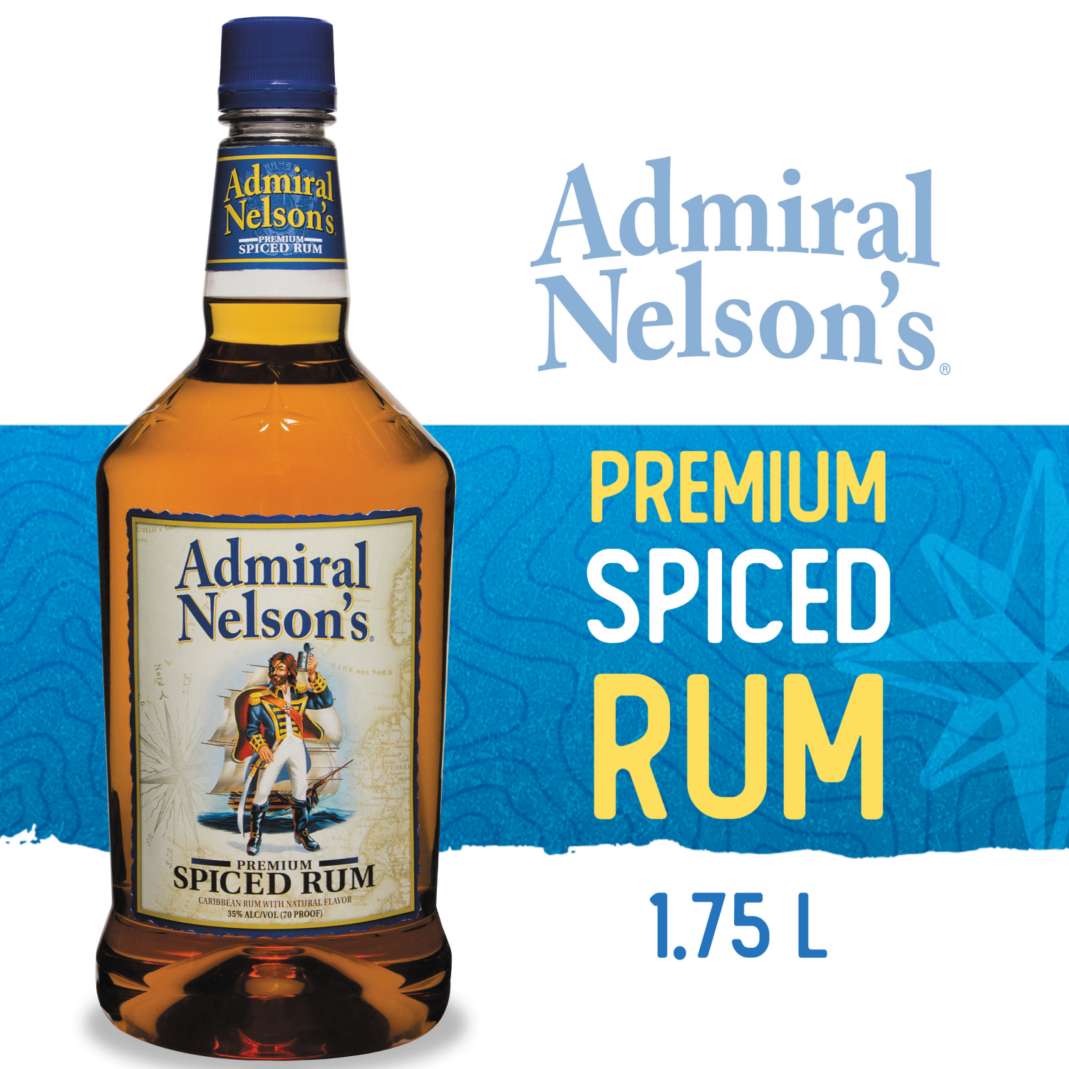 slide 1 of 8, Admiral Nelson's Spiced Rum, 1.75 liter
