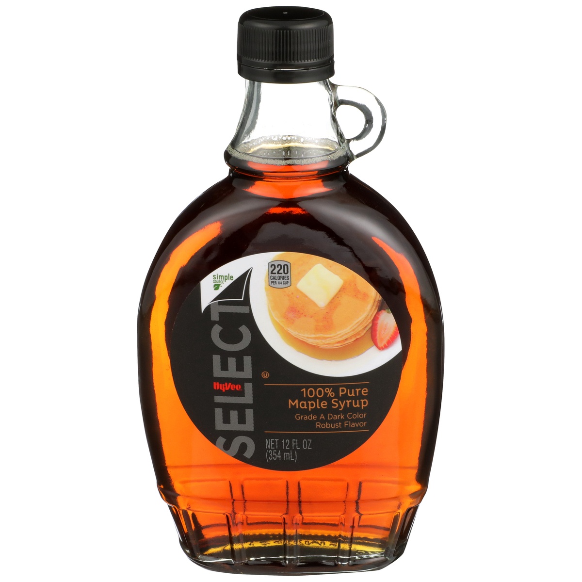 slide 1 of 1, Hy-vee Select 100% Pure Maple Syrup - 12 fl oz, 12 fl oz