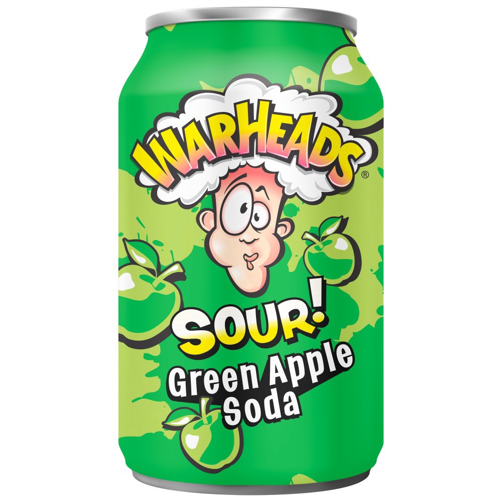 slide 1 of 1, Warheads Sour Soda Green Apple - 12 oz, 12 oz