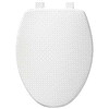 slide 3 of 5, Mayfair Elongated Solid Plastic Toilet Seat with Whisper Close Hinge and STA-TITE, White, 18.5 in