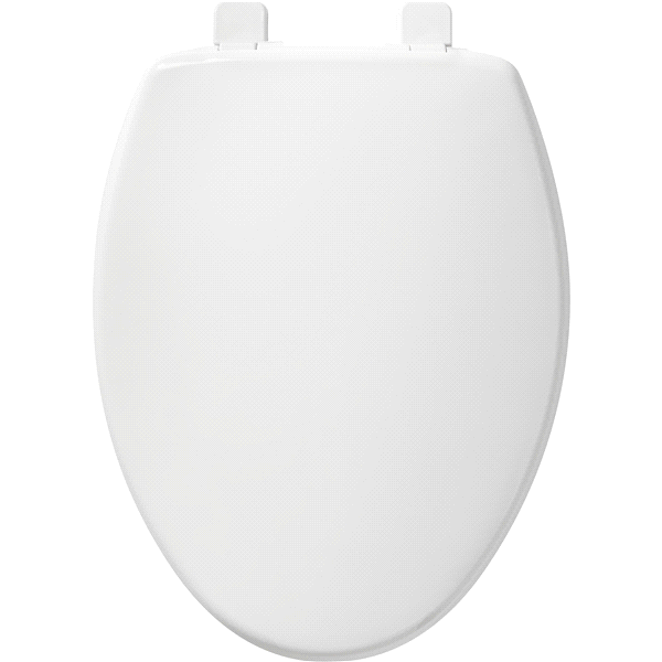 slide 5 of 5, Mayfair Elongated Solid Plastic Toilet Seat with Whisper Close Hinge and STA-TITE, White, 18.5 in