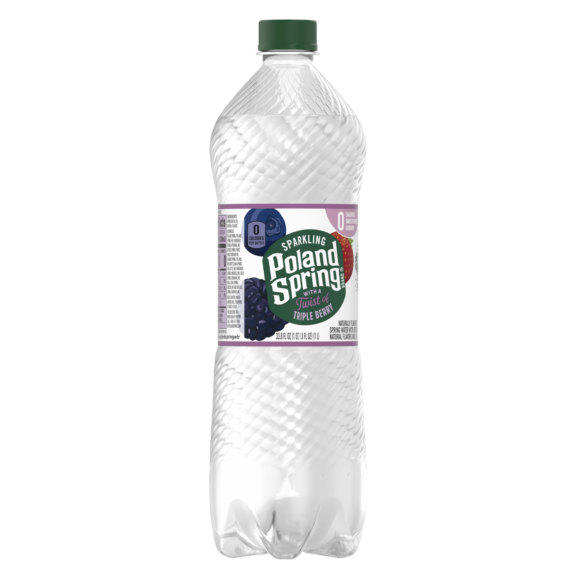 slide 4 of 4, Poland Spring Sparkling Water, Triple Berry- 33.8 oz, 33.8 oz