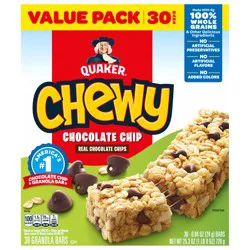 Quaker Chewy Granola Bars Chocolate Chip 0.84 Oz, 30 Count