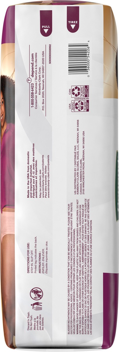 slide 8 of 11, Depend Silhouette Adult Incontinence & Postpartum Bladder Leak Underwear for Women, Maximum Absorbency, Large, Pink, 20 Count, 20 ct